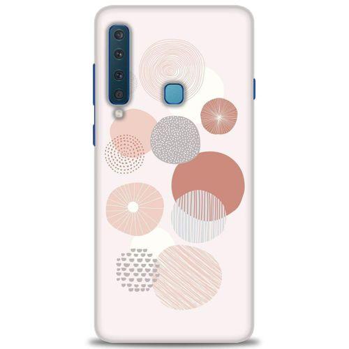 Samsung Galaxy A9 2018 Kılıf HD Baskılı Kılıf - Pembe Daireler + Tam Ekran Koruyucu