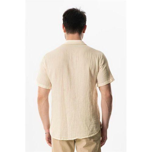 Kısa Kol Polo Yaka Müslin Yazlık Tshirt Bej Bej