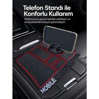 Araç İçi Telefon Standlı Kaydırmaz Silikon Organizer Mat Konsol Düzenleyici