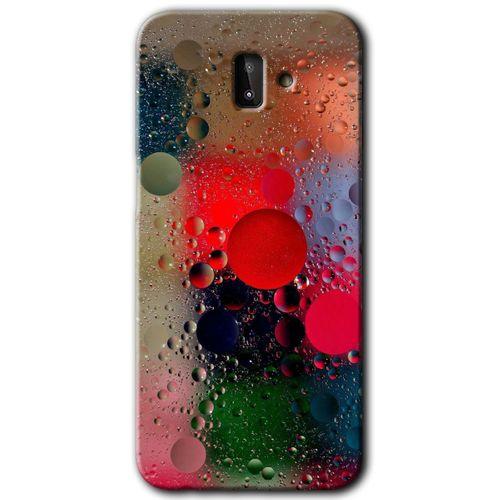 MRCİLETİSİM Samsung Galaxy J6 Plus Kılıf Baskılı Kapak - Wet Bubbles + 5D Tam Kaplayan Cam