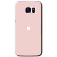 Samsung Galaxy S7 Edge HD Baskılı Kılıf + 9D Tam Ekran Koruyucu - Sade Kalp