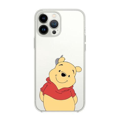 iPhone 14 Pro Max Uyumlu Sevimli Winnie Desenli Şeffaf Silikonlu Telefon Kılıfı