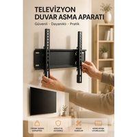 Yüksek Taşıma Kapasiteliniversal Tv Duvar Askı Aparatı 32-42 İnç Güvenli Sabitleme Sistemi