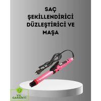 2’si 1 Arada Saç Düzleştirici Ve Maşa – 5 Isı Seviyesi, Seramik Kaplama, Döner Kablolu Ergonomik Tasarım