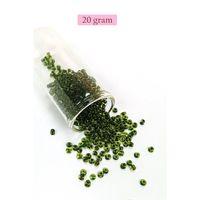 Dökme Cam Kum Boncuk (8/0) 3 mm - 20 Gram - Şeffaf Yeşil Siyah - BNC179