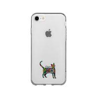 iPhone 8 Kedi Pattern Desenli Premium Şeffaf Silikon Kılıf