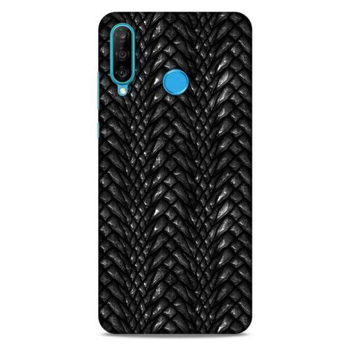 Huawei P30 Lite Kılıf Dragons (2) Kabı Ejderha Deri Siyah