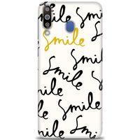 Samsung Galaxy M30 Kılıf HD Baskılı Kılıf - S Smile + Tam Ekran Koruyucu