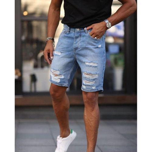 Erkek Mavi Boyfriend Detaylı Şort