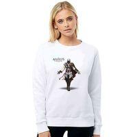 Assasins Creed Baskılı Beyaz Kadın Sweatshirt