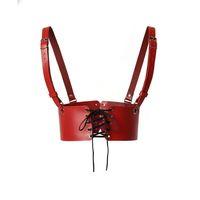 Kırmızı Kadın Kemer Omuz Detaylı Geniş Korse Kemer - Brf1429