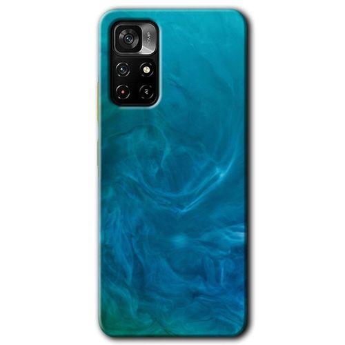 Poco M4 Pro 5G Kılıf HD Desen Baskılı Arka Kapak - Mavi Aura + Kırılmaz Cam