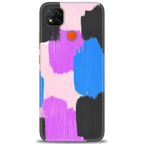 Xiaomi Redmi 9C Kılıf HD Baskılı Kılıf - Mor Siyah + Tam Ekran Koruyucu