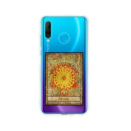 Huawei P30 Lite The Sun Desenli Premium Şeffaf Silikon Kılıf