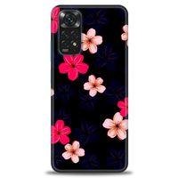 Xiaomi Redmi Note 11 Kılıf HD Baskılı Kılıf - Pembe Mavi Çiçekler + Tam Ekran Koruyucu