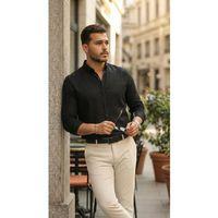 Erkek Uzun Kollu Rahat Keten Gömlek