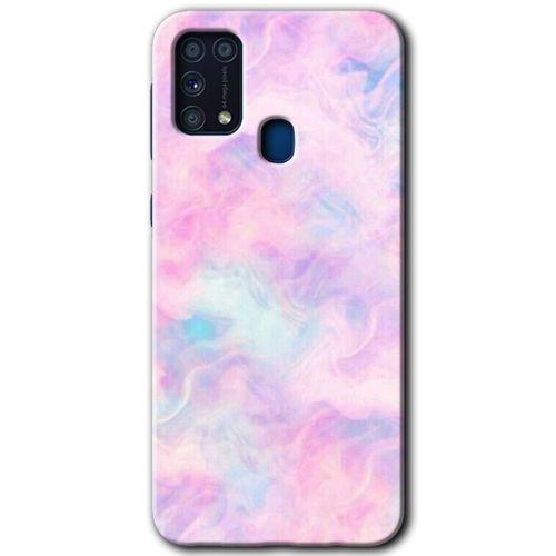 Samsung Galaxy M31 Kılıf HD Desen Baskılı Arka Kapak - Pembe-Duman