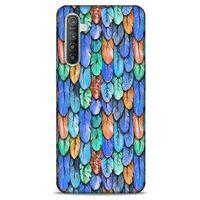Oppo Realme XT Kılıf Desenli Özel Seri Tüyler (37) Silicone Cover