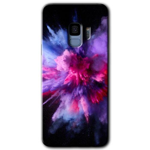 Potkal Hediye Fabrikası Samsung Galaxy S9 Kılıf HD Desen Baskılı Arka Kapak - Color Splash Purple