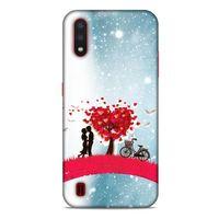 Lopard Samsung Galaxy A01 Uyumlu Kılıf Bahar (20) Koruyucu Kılıf Kalpli Ağaç