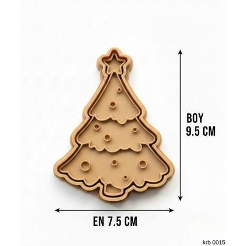 Noel Agaci Christmas Tree Sekillendirici Kalip Kurabiye Hamur Kesici Oyun ve Seker Hamuru Seti