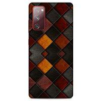 Samsung Galaxy S20 Fe Kılıf Patchwork (1) Kılıfı Kahverengi Bordo