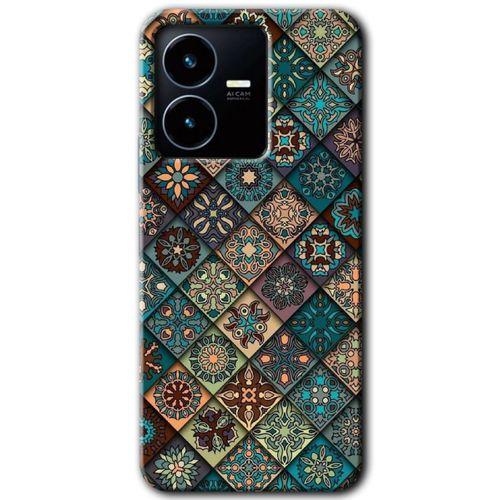 Vivo Y35s Kılıf HD Desen Baskılı Arka Kapak - Mat Mandala