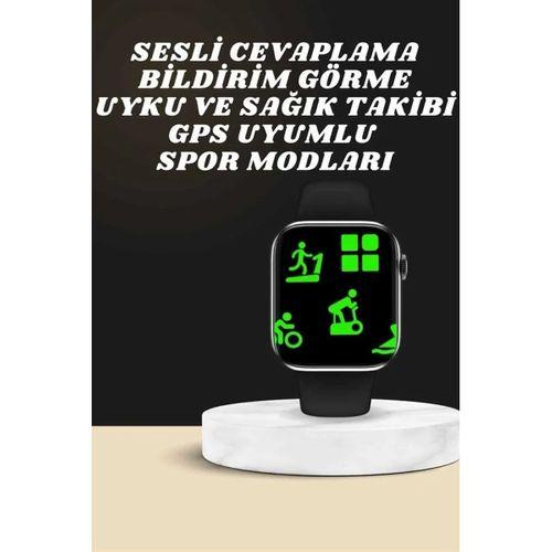 Akıllı Saat Wireless Şarj Yüksek Çözünürlüklü Müzik Dinleme Sesli Cevaplama