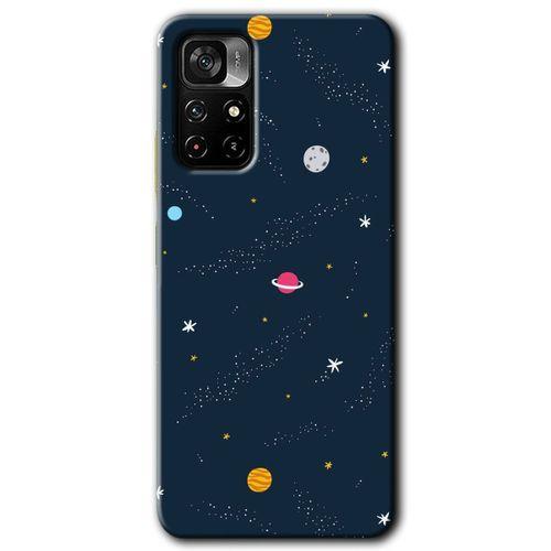 Xiaomi Redmi Note 11T Kılıf HD Desen Baskılı Arka Kapak + Temperli Cam - Çizim Gezegen