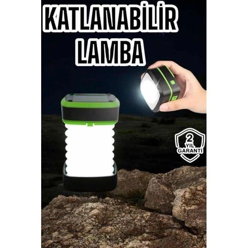 Katlanabilir Kamp Lambası Solar Fener Görünümlü 3 Kademeli