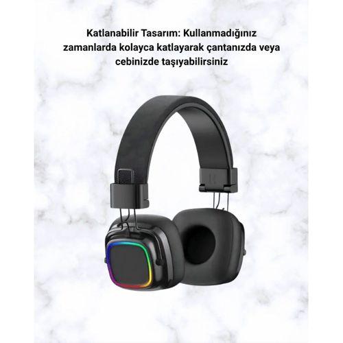Renkli Işık Efektli Bluetooth 5.3 Müzik Kulaklığı