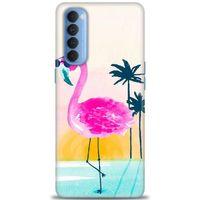 Oppo Reno 4 Pro Kılıf HD Baskılı Kılıf - Flamingo + Tam Ekran Koruyucu