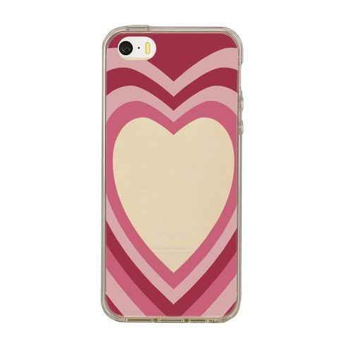 iPhone 5 Kalp Desenli Şeffaf Kılıf