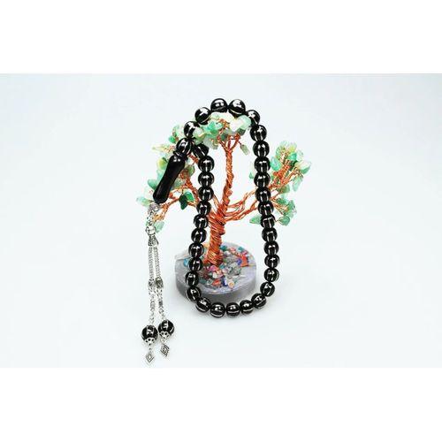 Karpuz Dilimi Sekizli Alpaka İşlemeli Oltu Sıkması Tespih