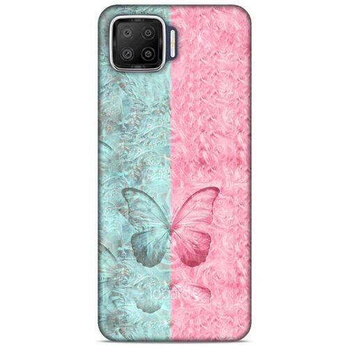 Oppo A73 Kılıf Kelebek Etkisi (30) Silicone Case Turkuaz Pembe