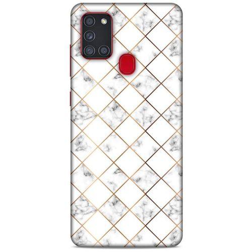 Mermer Desenli (1) Tema Kılıfı Beyaz Samsung Galaxy A21s Kılıf