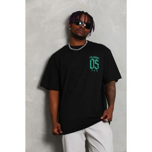 Erkek Baskılı T-Shirt Kısa Kol Bisiklet Yaka Regular Fit Rahat Kalıp Günlük Tişört - Siyah