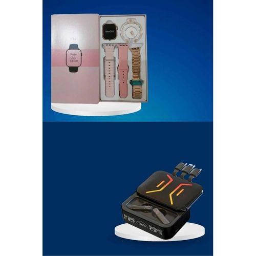 Wireless Şarjlı Akıllı Saat Ve Dijital Göstergeli Kablosuz Bluetooth Kulaklık Nabız Ölçer