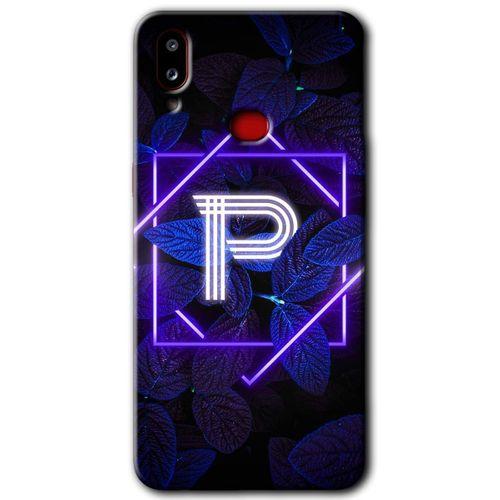 Samsung Galaxy A10s HD Baskılı Kılıf + 9D Tam Ekran Koruyucu - Dark Neon Yaprak P Harfi