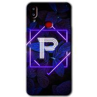 Samsung Galaxy A10s HD Baskılı Kılıf + 9D Tam Ekran Koruyucu - Dark Neon Yaprak P Harfi