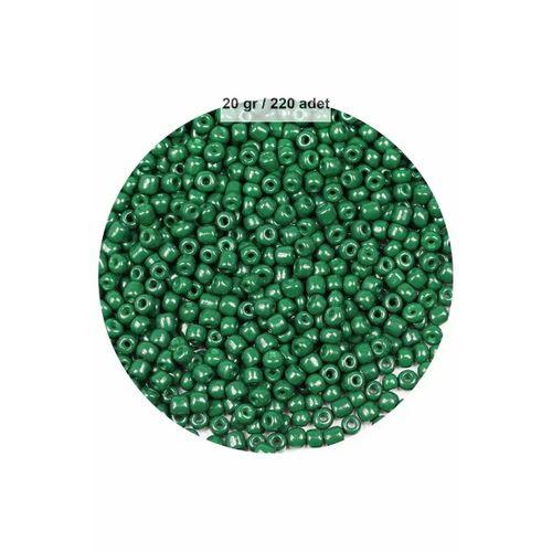 Koyu Yeşil Renk 4 mm Yaklaşık 220 adet/20 gram Cam Boncuk Oya Yazma Bileklik ve Kolye