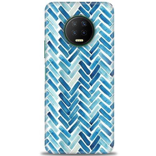 Infinix Note 7 Kılıf HD Baskılı Kılıf - Mavi Çizgiler + Tam Ekran Koruyucu