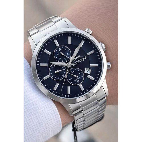 Slazenger İtalyan Tasarım Bileklik Hediyeli 2 Yıl Garantili 10 Atm Çelik Erkek Kol Saat ESL.2264.09