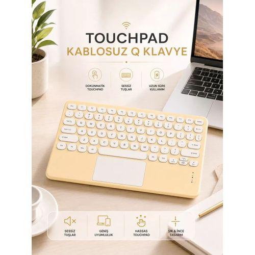 Android Ve İos Uyumlu Bluetooth Klavye Touchpad Slim Kablosuz Wifi Q Klavye