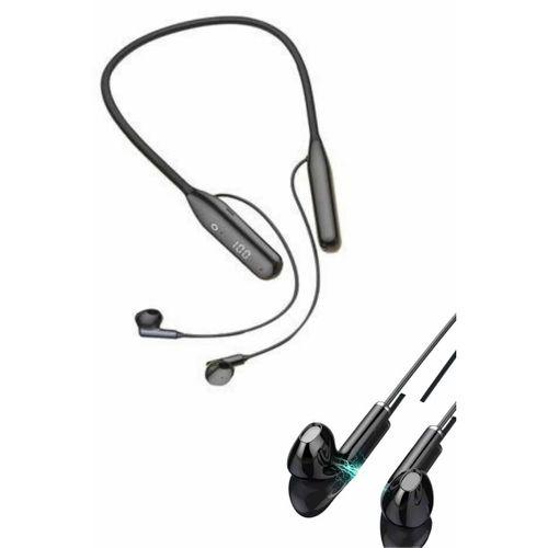 100 Saat Kablolu Boyun Askılı Dijital Göstergeli Bluetooth Kulaklığı