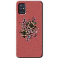 Samsung Galaxy A51 Kılıf HD Desen Baskılı Arka Kapak + Temperli Cam - Retro Çiçek