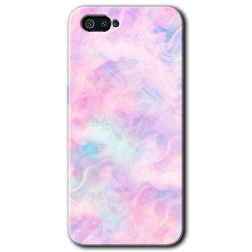 Realme C2 Kılıf HD Desen Baskılı Arka Kapak - Pembe-Duman + Kırılmaz Cam