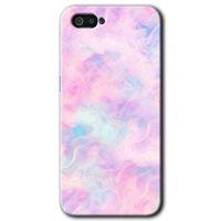 Realme C2 Kılıf HD Desen Baskılı Arka Kapak - Pembe-Duman + Kırılmaz Cam