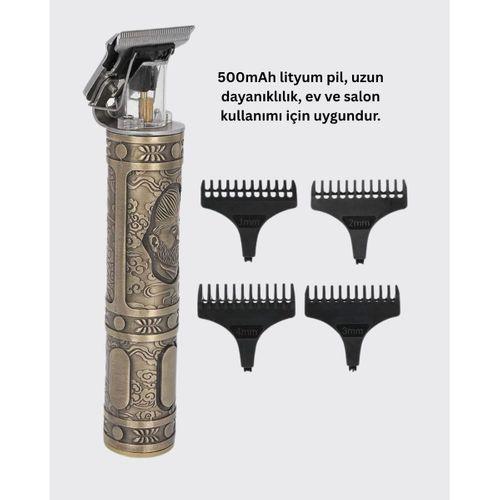 Güçlü Motorlu, 4 Kılavuz Taraklı Kompakt Saç Kesme Makinesi – Uzun Pil Ömürlü