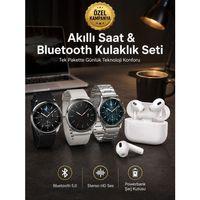 Aynalı Bluetooth Kulaklık Yeni Nesil Akıllı Saat Titreşimli Nabız Ölçer Spor Modları